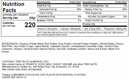 Posana Cinnavanilla Protein Bar (12-Pack)